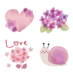 [LINE絵文字] ♡紫陽花の毎日絵文字♡の画像