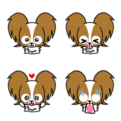 [LINE絵文字] パピヨンの白茶ちゃんの画像