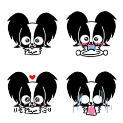 [LINE絵文字] パピヨンの白黒ちゃんの画像