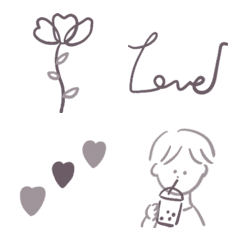 ...モノトーン×グレーsimple...#5の絵文字メイン画像