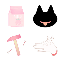 [LINE絵文字] 暗黒猫10（ゆめかわで病みかわ）の画像