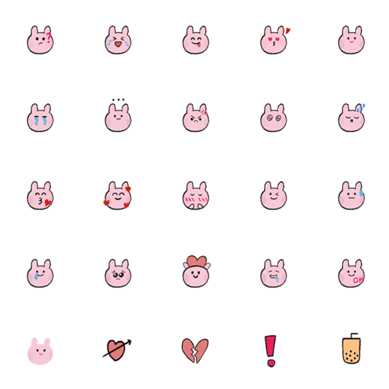 [LINE絵文字]Tinaq's lovely bunniesの画像一覧
