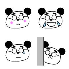 [LINE絵文字] 眼鏡パンダの日常絵文字の画像