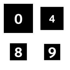 [LINE絵文字] 黒四角数字絵文字の画像