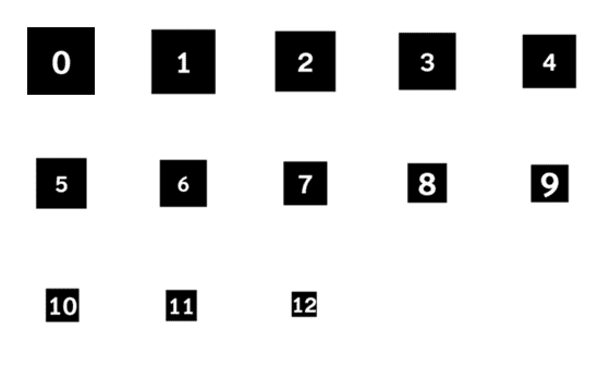 [LINE絵文字]黒四角数字絵文字の画像一覧
