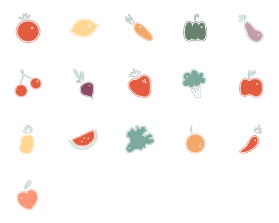 [LINE絵文字]many fruitの画像一覧