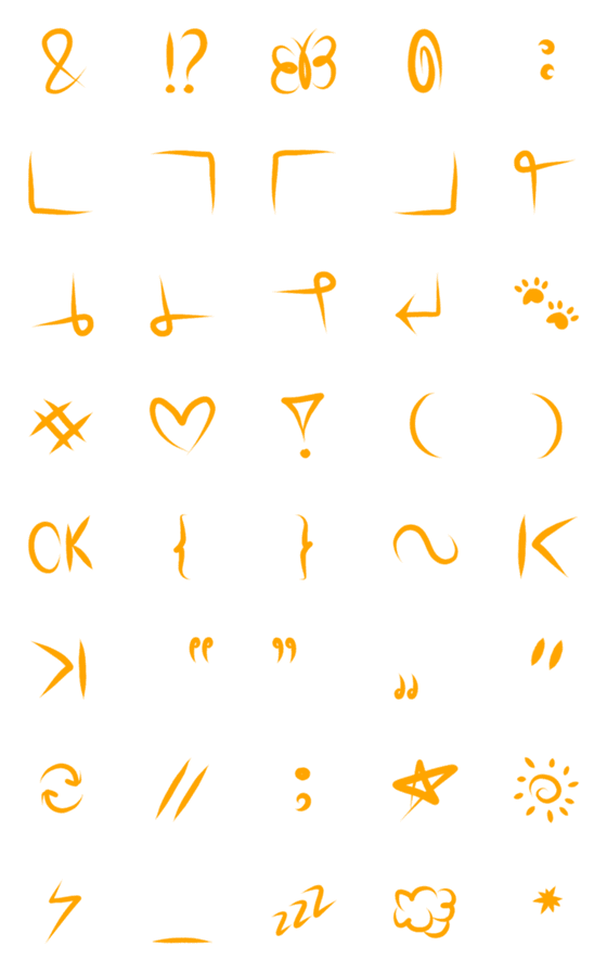 [LINE絵文字]Simple Yellow Symbolsの画像一覧