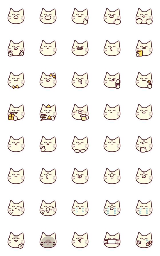 [LINE絵文字]変な動物たち⑧ねこさんセットの画像一覧