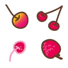 [LINE絵文字] いちごと雲の花輪の画像