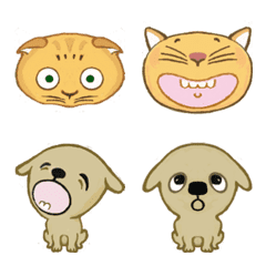 [LINE絵文字] 愉快な猫と犬の画像