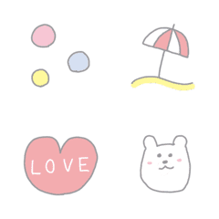 シンプル大人絵文字（夏）の絵文字メイン画像
