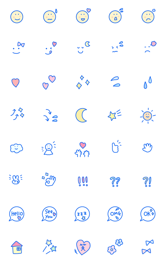 [LINE絵文字]【人気カラー♡毎日使える絵文字】の画像一覧