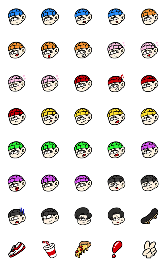[LINE絵文字]neonerdyboy's Emoji Vol.1の画像一覧