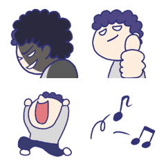 [LINE絵文字] 悪い顔のアフロの画像
