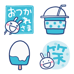 [LINE絵文字] さわやか☆ほぼ白うさぎ絵文字の画像