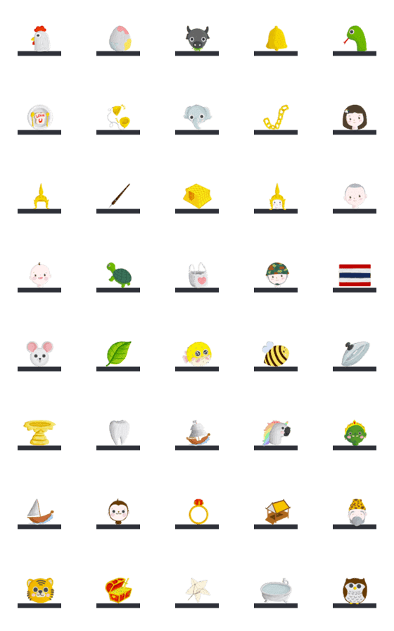 [LINE絵文字]Emoji Thai alphabets 1.3の画像一覧