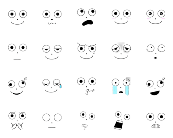 [LINE絵文字]NEW・シュールなシンプル絵文字の画像一覧