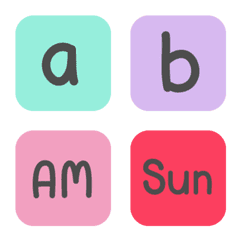 [LINE絵文字] abc English Alphabet Pastel in Squareの画像