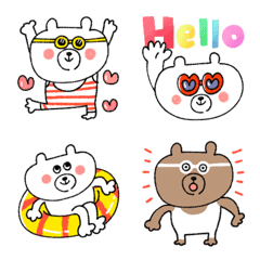 [LINE絵文字] 色々絵文字“ゆるクマさんの夏だよ2”の画像