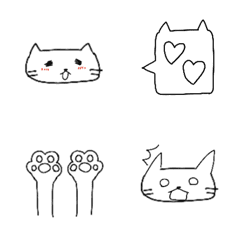 [LINE絵文字] シンプルかわいいねこの画像
