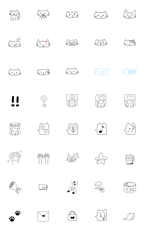 [LINE絵文字]シンプルかわいいねこの画像一覧