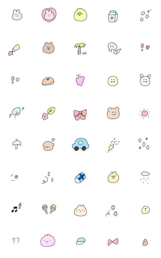 [LINE絵文字]シンプルに可愛い絵文字の画像一覧
