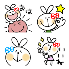 [LINE絵文字] 毎日使えるうさぎちゃん☆の画像