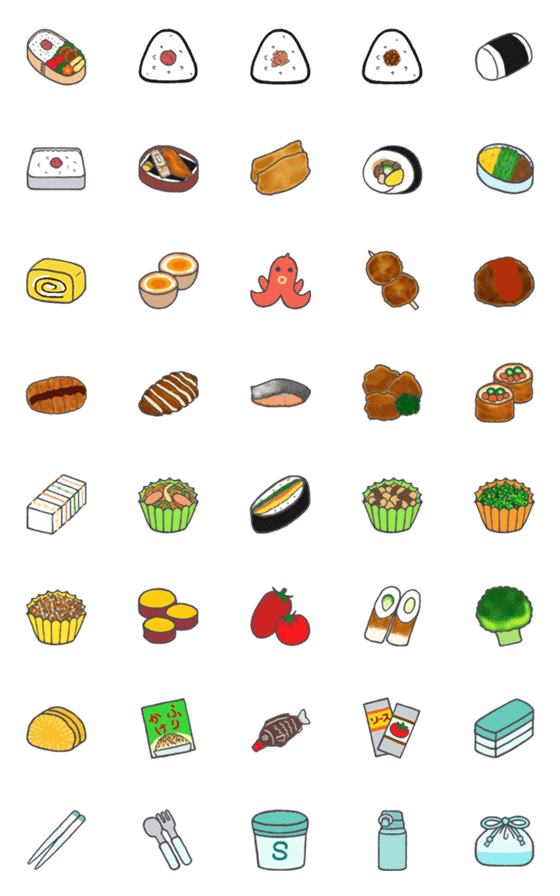 [LINE絵文字]お弁当de絵文字の画像一覧