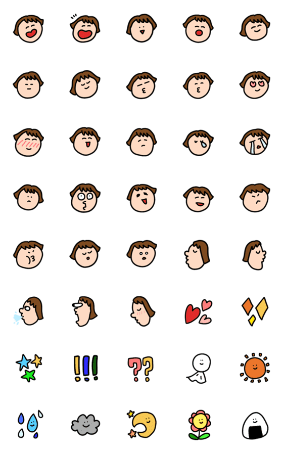 [LINE絵文字]女の子のカラフルな日常絵文字の画像一覧