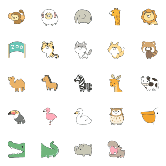 [LINE絵文字]cute animal worldの画像一覧