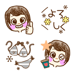 [LINE絵文字] 可愛いショートヘアーの女の子の画像