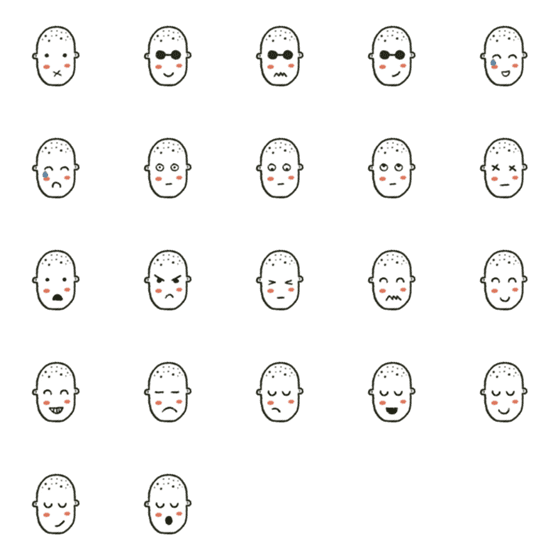 [LINE絵文字]White Egg Faceの画像一覧