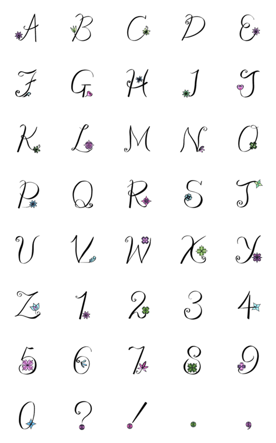 [LINE絵文字]幾何学模様 vol.2 アルファベット大文字の画像一覧