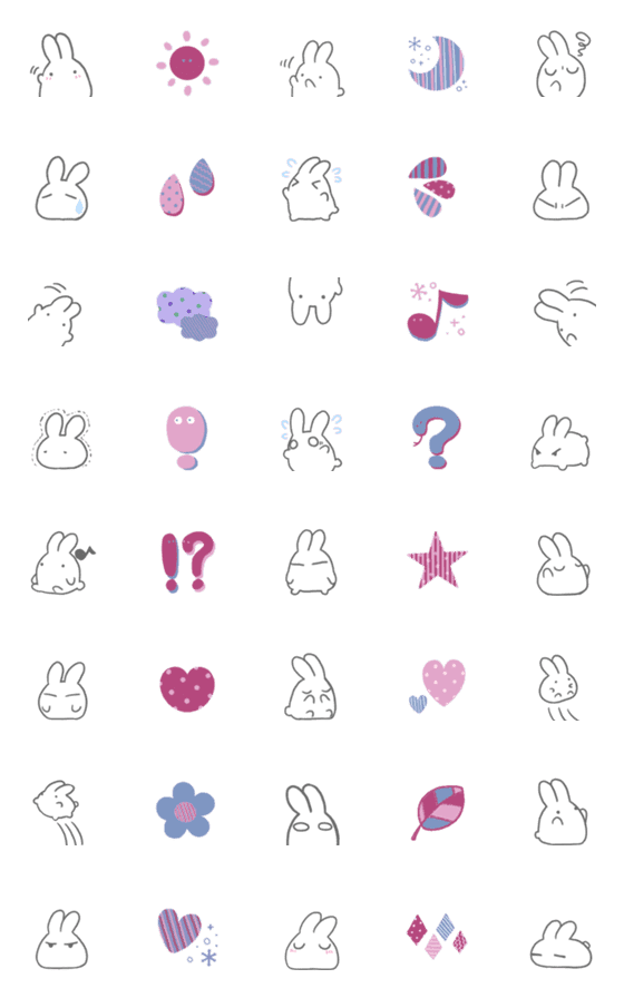 [LINE絵文字]もちもちうさぎ46の画像一覧