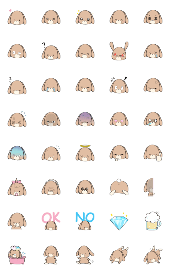 [LINE絵文字]Rabbit Li emoji 1の画像一覧