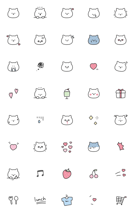 [LINE絵文字]◯ しろねこさん ◯の画像一覧