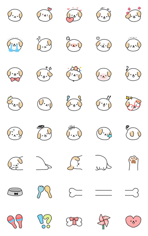 [LINE絵文字]子犬ボバ emojiの画像一覧