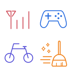 [LINE絵文字] シンプル★大人シックな線画絵文字 5の画像