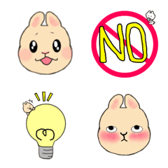 [LINE絵文字] うさぎのてとまる。絵文字の画像