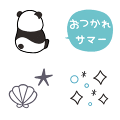 [LINE絵文字] 夏色線画♡絵文字の画像