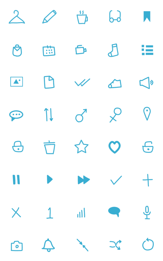 [LINE絵文字]blue iconの画像一覧