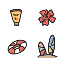 summer beach cute emoji