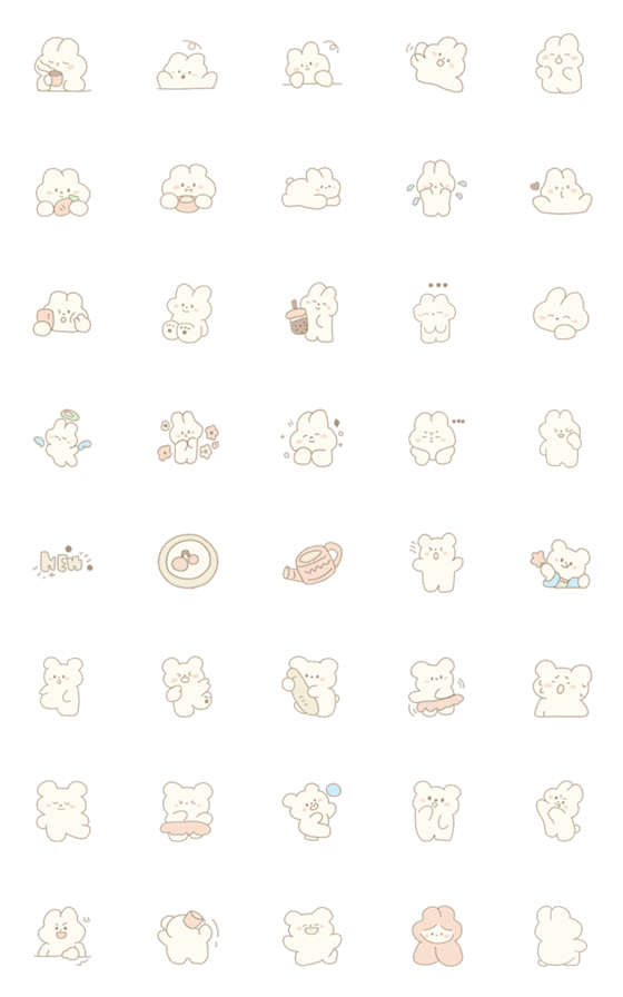 [LINE絵文字]小さなウサギと小さなクマの画像一覧