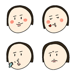 ボブヘアの少女の絵文字メイン画像
