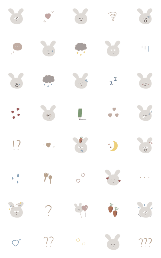 [LINE絵文字]◎ rabbit emoji ◎の画像一覧