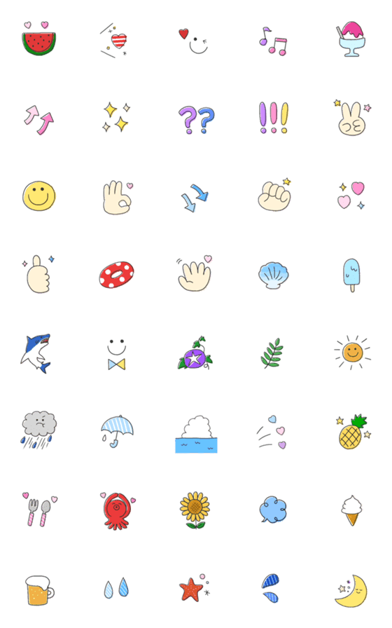 [LINE絵文字]夏⭐︎絵文字の画像一覧
