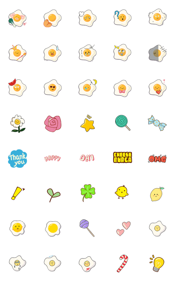 [LINE絵文字]Poached egg moodの画像一覧