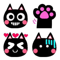 [LINE絵文字] 黒ねこ♡の画像