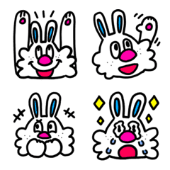 [LINE絵文字] ポップなそばかすうさぎ【毎日使える定番】の画像