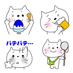 [LINE絵文字] ☆変顔なねこ サマーバージョン☆の画像